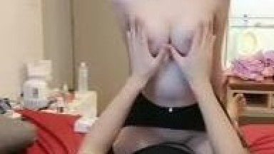 Beautiful model passionately engages in sex with a younger man, showing her face and featuring large breasts and oral sex.